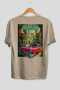 Los Angeles Usa Beige Oversize Country City Back Printed Unisex T-Shirt 100% Cotton Premium