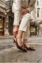 129-2517 Satin Comfortable 5 cm Heel Height Women's Shoes with Bow Detail - 2