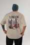 London England 4 Beige Oversize Country City Back Printed Unisex T-Shirt 100% Cotton Premium - 2