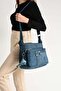 Women's Turquoise Shoulder Bag, Postman Crinkle Fabric Waterproof Crossbody Bag, 26X23Cm