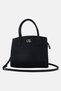 Women Brand Logo Handbag, Black - 2