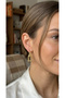 Gold Color Brass Tifani Model Women's Earrings - 2