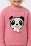 1-5 Years Old Girl's Panda Patterned Hair Braid Winter Knitwear Set 23217 - 4