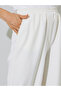Beige Solid Wide Leg Pants - 3