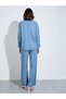 Oversize Fit Long Length Shirt With Shirt Collar And Wide Leg Pants Modest Set - 6