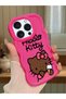 iPhone 12 Pro Compatible Case with Camera Protector Red Silicone Couple Phone Case Kitty Pattern