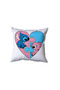 Blue and Pink Stitch Pillow, Love-Themed Gift