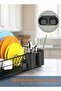 KOOKNA Dish Drying Rack, Dish Drainer, Kitchen Sink Organizer, Rustproof Stainless Steel Dish Rack with Utensil Holder, Space Saving Kitchen Storage Rack, Black - 4
