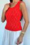 Pomegranate Flower Front-Stone Embellished Camisole Blouse - 3