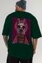 Tarz Lama Oversize Back Printed Green T-Shirt Unisex 100% Cotton Premium Design Streetwear - 6