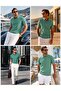 Men's Premium Green Polo Collar Regular Casual T-Shirt - 2