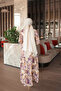 Purple Half-Buttoned Layered Dress with Elastic Sleeves - 5