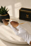 Elsimo Uv400 Protected Cat Eye Cut Glass Brown Women's Sunglasses - 4