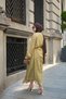 Women's Detachable Collar Ruffle Cape Detailed Elasticized Ankle Dress in Fat Green - 5