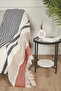 Cozy Scottish Patterned Tasseled Cotton Tv Blanket 150X200 cm Single Person Sofa Shawl Knee Blanket Decorative Blanket