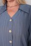 Plus Size Casual Shirt V-Neck Long Sleeve Solid Color Women's Shirt - 2