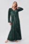 Long Sleeve Stretchy Velvet Viscose Dress 21117 - 2