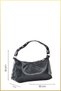 Bellis Staple Detailed Baguette Hand and Shoulder Bag - Black - 3