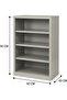 Heavy-Duty 4-Shelf Metal Storage Cabinet – 90cm Steel Bookcase for Home & Office, Adjustable Shelving Unit, Industrial Grey Open Shelf Organizer (60 x 40 x 90 cm) - 2