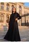 Zippered Half-High Collar Leather Pattern Print Detailed Combed Cotton Fabric Full Length Dress - 6