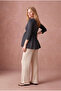 Maternity Black Modal Lace Double-Breasted V-Neck 3/4 Sleeve Blouse with Breastfeeding Feature Lennon - 4