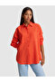 Pomegranate Blossom Oversize Linen Blend Shirt 50328624-Vr039