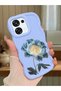 Oppo A6 Pro Compatible Case Camera Protector Blue Silicone Couple Phone Case Floral Pattern