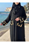 Standard Ferace with Zippered Cuffs and Pockets, with Sequin Detail, Loose Cut, Can Be Weared in Sizes 40-48. - 6