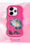 Redmi 13X Compatible Case Camera Protector Red Silicone Couple Phone Case Floral Pattern - 2