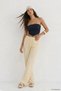 Yellow Striped Muslin Wide Leg Pants 8623A - 2