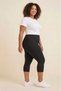 Women's 3-Piece Black Plus Size Cotton Lycra Below Knee Capri Leggings |   High Waist No-Show Flexible Daily Leggings - 4