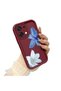 Oppo A6 Pro 4g Compatible Case Camera Protector Claret Red Silicone Couple Phone Case Floral Pattern - 2