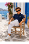 Boy's Polo Collar T-Shirt Linen Look Pants 100% Cotton Top and Bottom Set