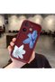 Vivo V60 Compatible Case Camera Protector Burgundy Silicone Couple Phone Case Flower Pattern