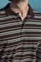 Brown Regular Fit Striped Polo Collar Men's T-Shirt E7192 - 4