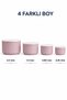 Set of 4 Round Storage Containers Striped Pink |   2.5L 1.5L 0.80L 0.45L |   Microwave and Freezer Compatible - 3