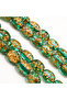Epoxy Gold Flake Rosary 33 Beads 9x12mm Emerald Green Prayer Beads Tasbih 36g Gold-Tone Chain Tassel - 4