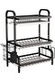 Multi-Functional Kitchen Drying Rack Stand, Large Capacity 3-Level Dish Organizer with Removable Drip Trays, Durable Metal Construction and Side Storage Accessories - 2