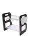 Kitchen Counter Dish Rack 2 Tiers Dish Drying Stand Bowl Dish Strainer Large Kitchen Organiser Shelves Utensils Drying Storage Basket with Drainboard Metal Plate Tray Holder with Towel Ho - 4