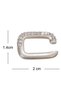 Elegant ear cuff earring, massive rectangle, decorated with crystals - 4