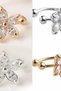 Ear cuff earring, small flower with five crystals - 5