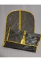 Evening Dress Cover, Transparent Long Dress Protector and Carrying Pouch, Metallic Gold Edge Strip, 160X64 Cm, Black - 3