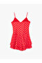 Layered Flounce V-Neck Strappy Polka Dot Mini Dress - 2