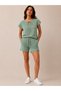 Women's Tie-Detail Blouse Shorts Set
