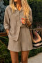 Women's Camel Shirt Shorts Set |   Elastic Waist Comfortable Cut Mlb234