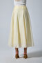 Yellow Color Panel Stitched Flared Skirt with Zipper at the Waist - 4