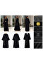 Black Embellished Open-Front Straight Fit Abaya - 4