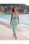 Summer Zero Sleeve Crop Top and Skirt Knitwear Two-Piece Set - 2