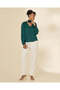 Women Green Flower Detailed Chiffon Blouse - 5