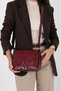 Medium Size Women's Leather Shoulder and Messenger Bag / Daily Burgundy Leather Bag - 5
